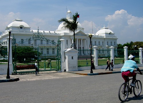 This is the presidential palace where President Moise currently resides as leader of Haiti. 
