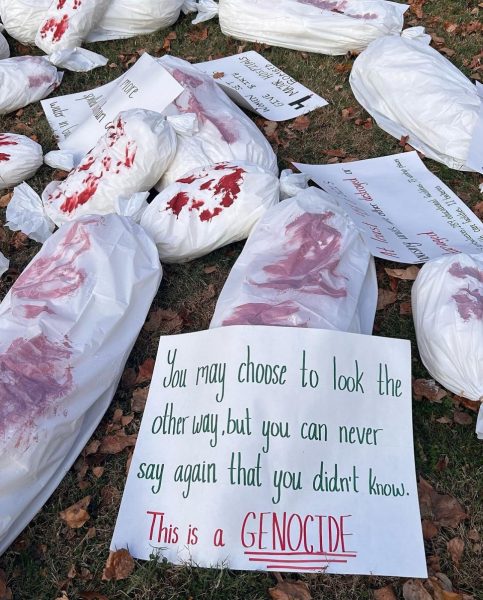 The striking on-campus memorial exhibit evoked a strong response from the student body
