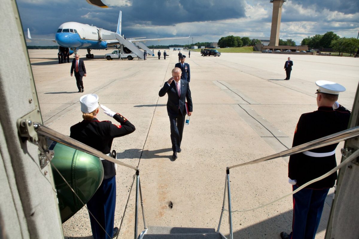 Joe Biden prepares to board Air Force Two
