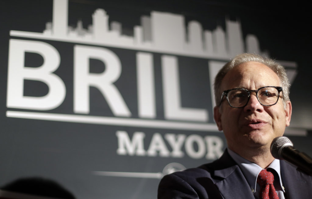 Nashville Mayor David Briley speaks to supporters after winning a special election to remain as mayor, Thursday, May 24, 2018, in Nashville, Tenn. Briley took over as the citys mayor in early March after Megan Barry resigned from her position as part of a plea agreement for felony theft charges. (AP Photo/Mark Humphrey)