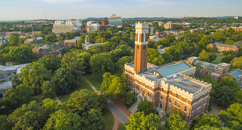 Aerial images of Vanderbilt Campus and Kirkland Hall
(Daniel Dubois / Vanderbilt University)