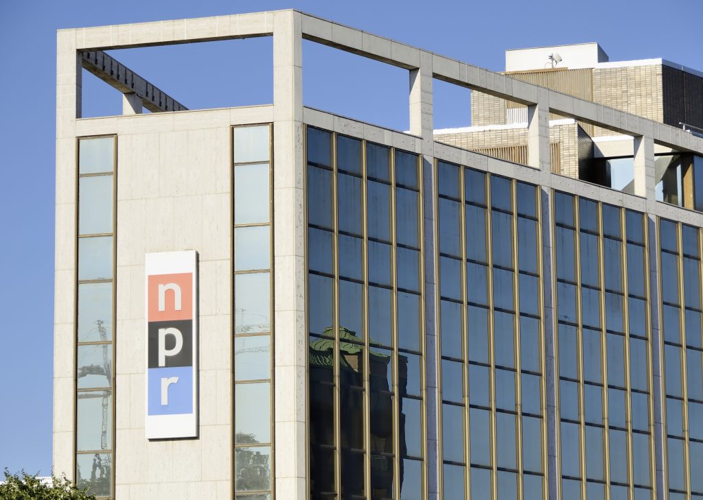 Washington DC, USA - June 4, 2012: The NPR (National Public Radio) building in Washington DC. Founded in 1970, NPR is a non-profit network of 900 radio stations across the United States.