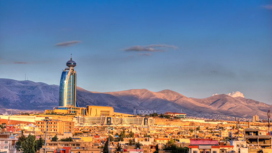 Tone mapped HDR image of Sulaymaniyah (capital city of Sulaymaniyah Governorate) at sunset.